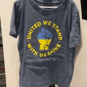 Life Is Good Blue Kids Tee with 'United We Stand' Graphic